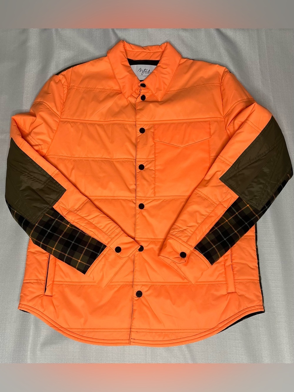 Aztech Mountain Orange Utility Jacket Plaid Colorblock Gorpcore Designer Luxury